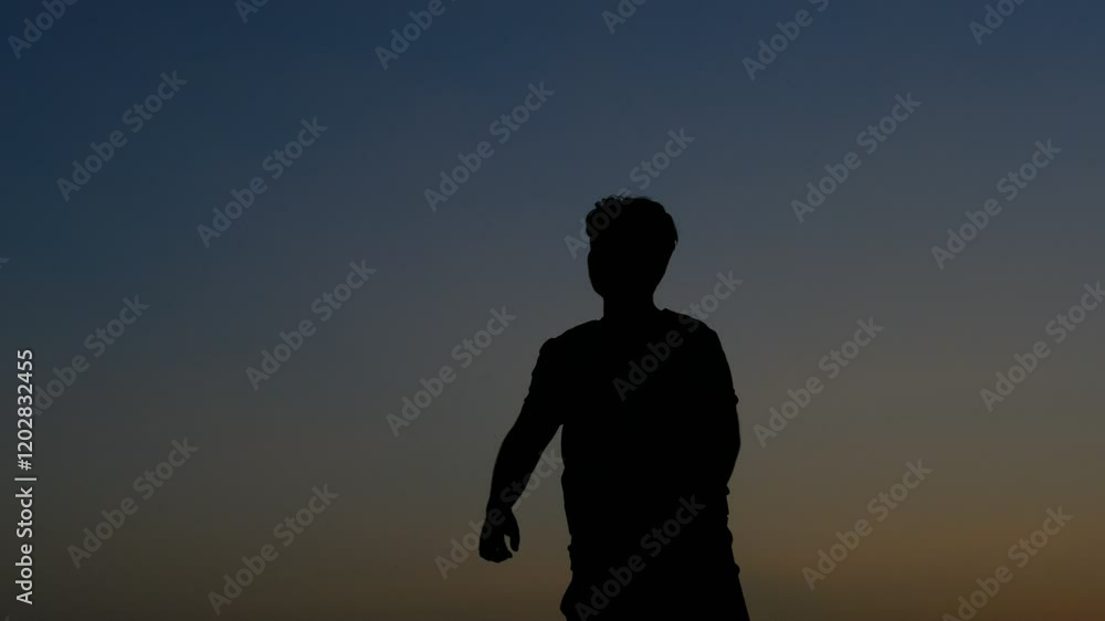 Sports stretching movement silhouette Sports stretching movement silhouette