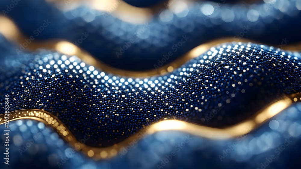 Blue gold textured waves, abstract background, luxury design Blue gold textured waves, abstract background, luxury design