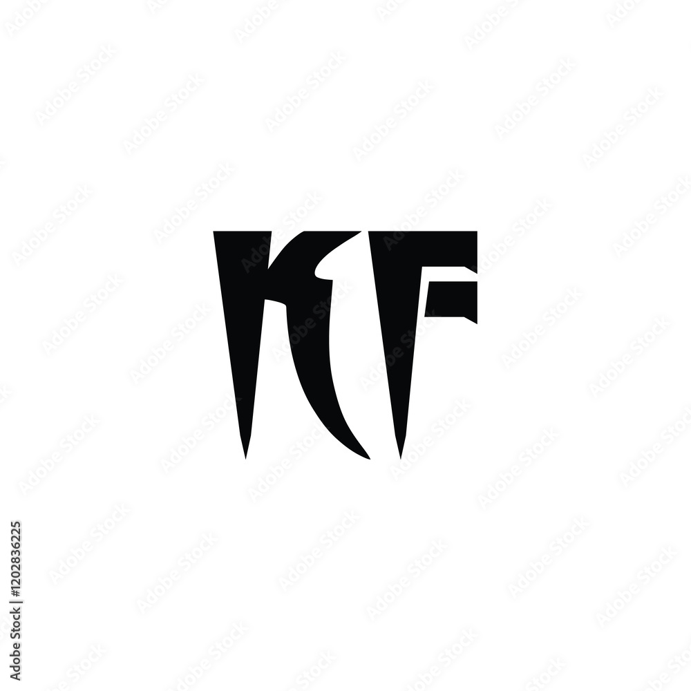 Fototapeta premium KF monogram logo design letter text name symbol monochrome logotype alphabet character simple logo
