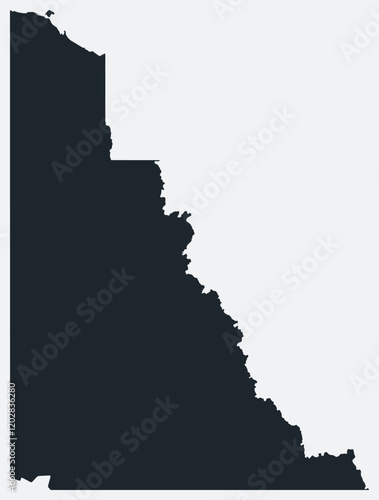 Yukon map. Just a simple border map. Shape of the province. Flat blank Yukon outline. Vector boundary illustration.