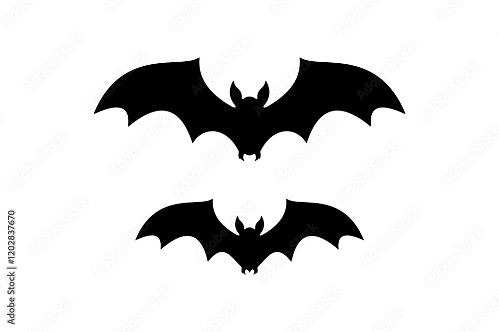 halloween bat vector, flat vector illustration silhouette isolated on white background halloween bat vector, flat vector illustration silhouette isolated on white background