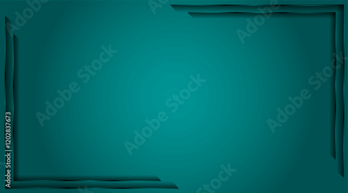 Presentation background with gradient background | Abstract vector background with double line shape with dotted 3d circular shape with forest green colour