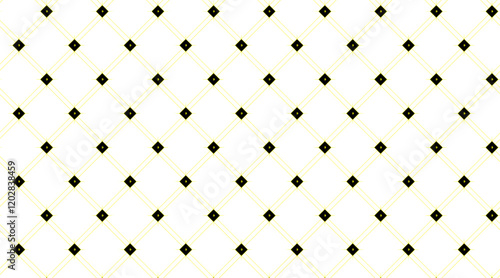 Pattern background with geometric shape | Seamless pattern with square double shape for texture, decoration, fabric, background, with black, yellow colour