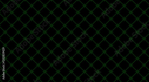 Pattern background with geometric shape | Seamless pattern with square double shape for texture, decoration, fabric, background, with green stroke colour