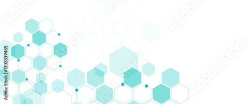 Vector hexagons pattern. Geometric abstract background with simple hexagonal elements. Medical, technology or science desig