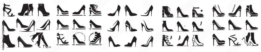 vector set of women's high heels vector set of women's high heels