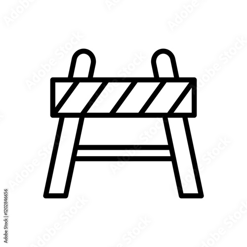 roadblock sign icon line vector design