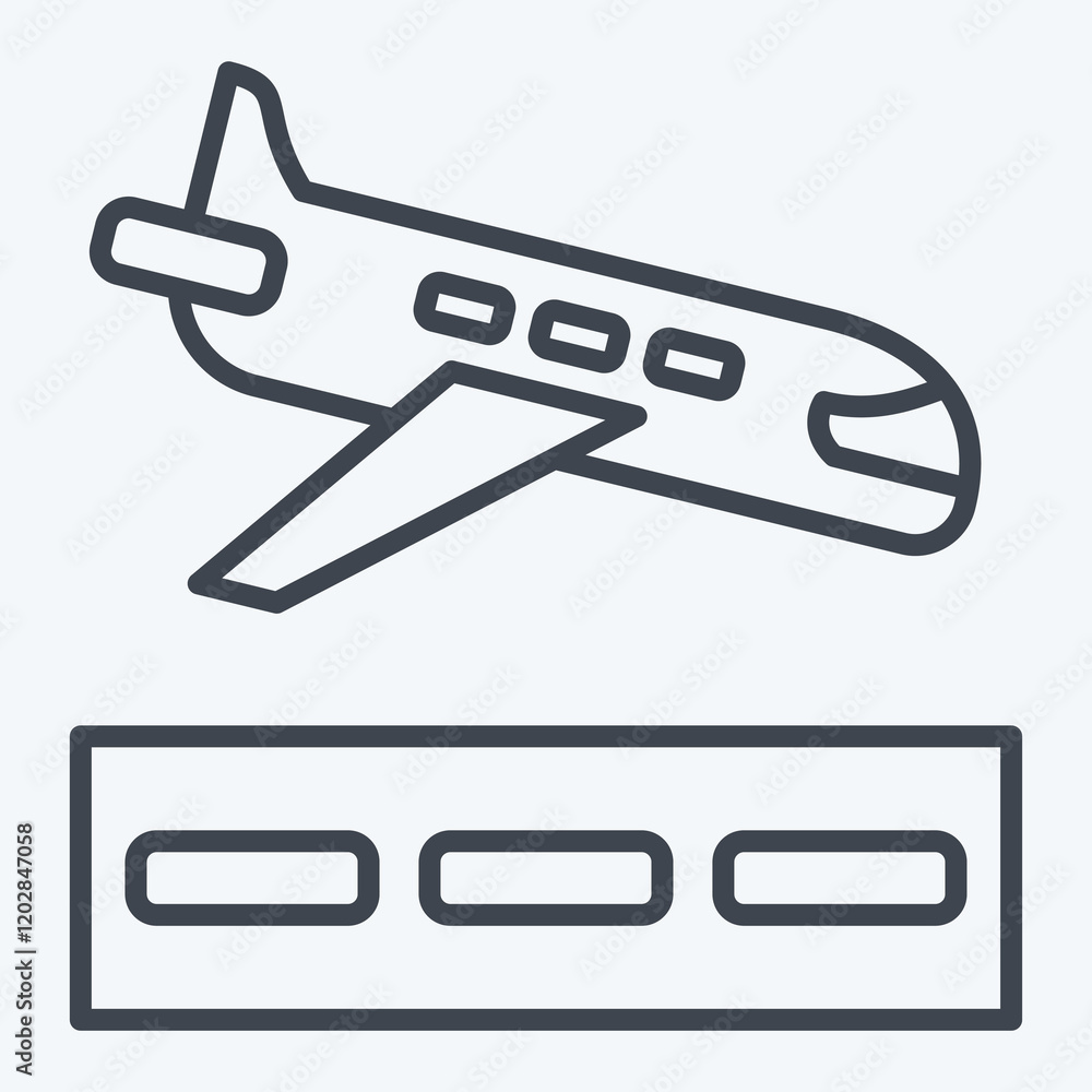 Icon Landing. related to Travel symbol. line style. design editable Icon Landing. related to Travel symbol. line style. design editable