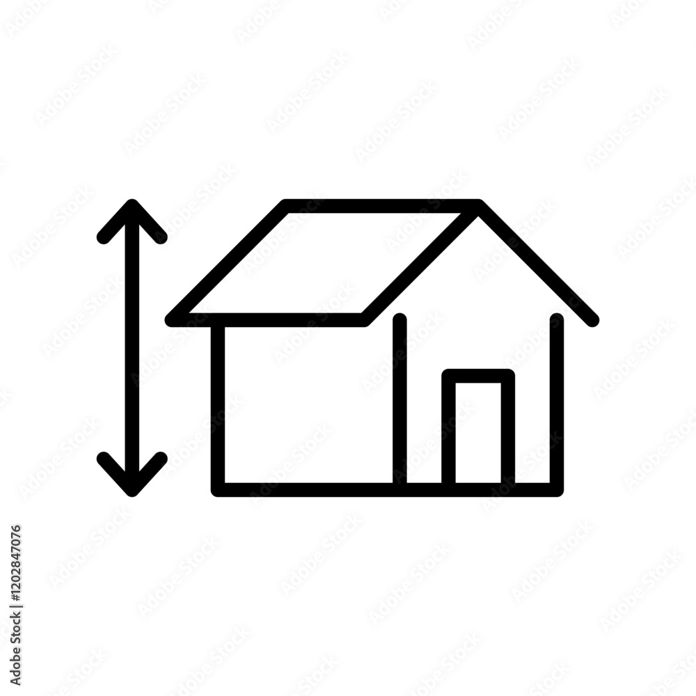 house height icon line vector design house height icon line vector design