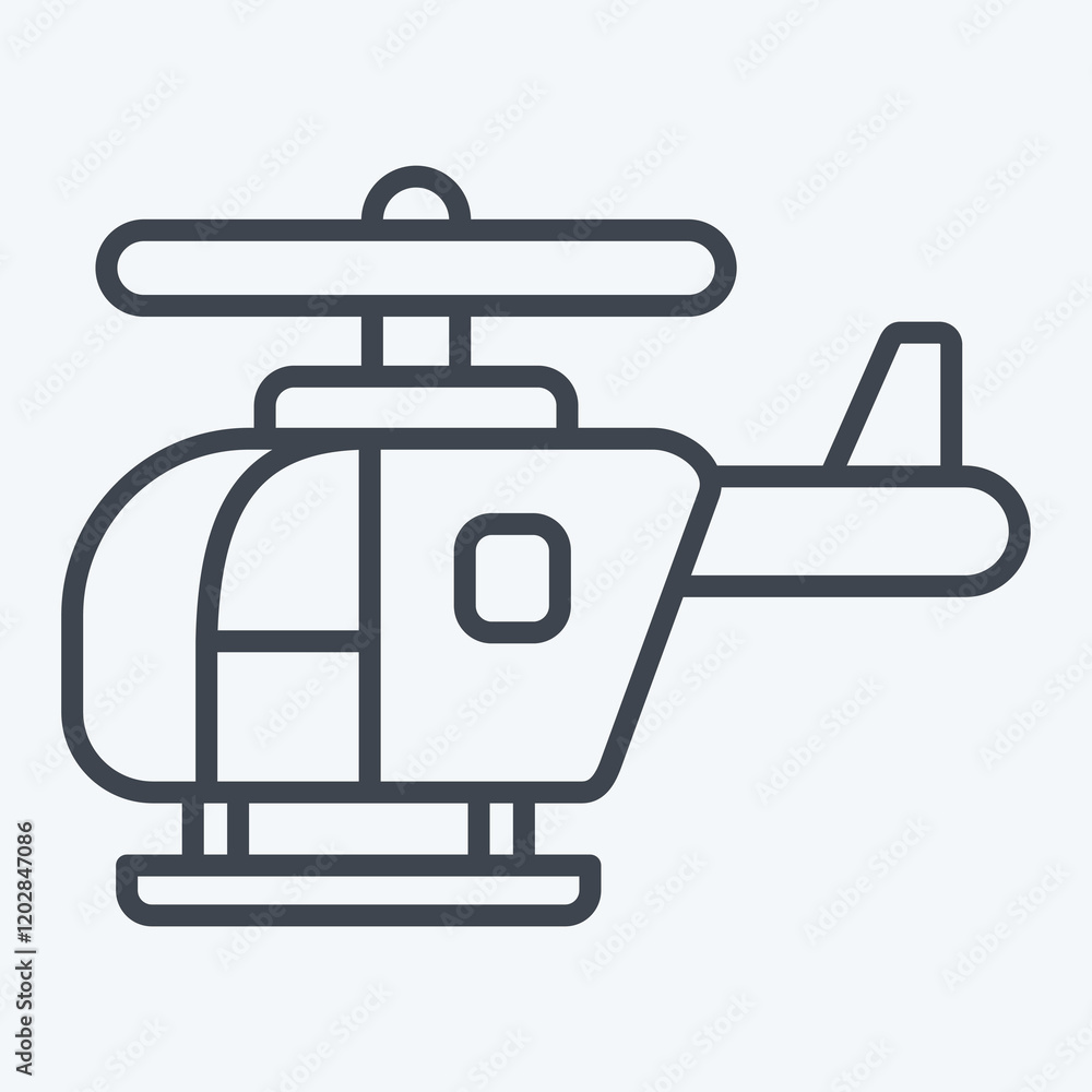 Icon Helicopter. related to Travel symbol. line style. design editable Icon Helicopter. related to Travel symbol. line style. design editable