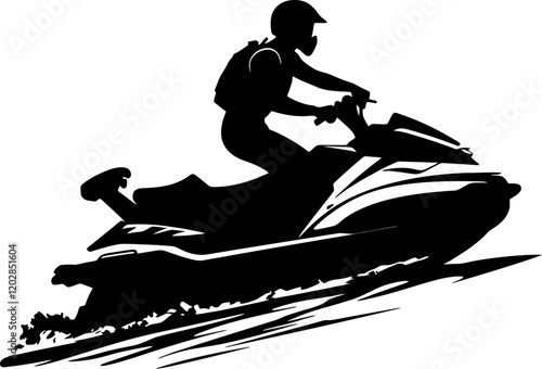 jetski with rider silhouette 