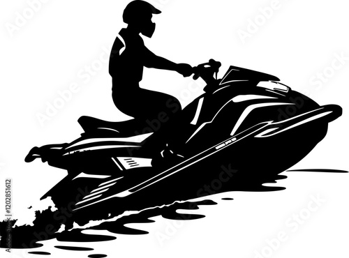 jetski with rider silhouette 