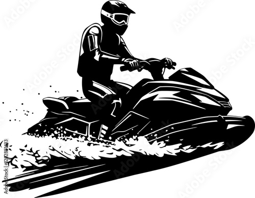 jetski with rider silhouette 