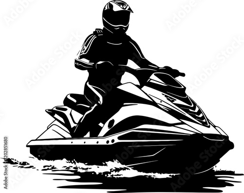 jetski with rider silhouette 
