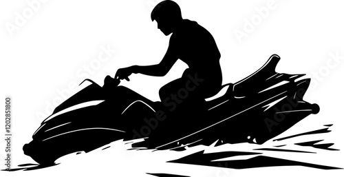 jetski with rider silhouette 