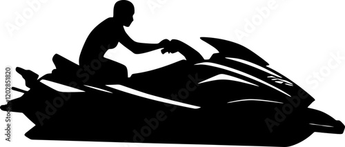 jetski with rider silhouette 