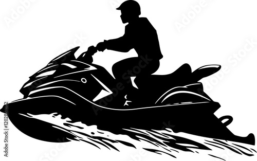 jetski with rider silhouette 