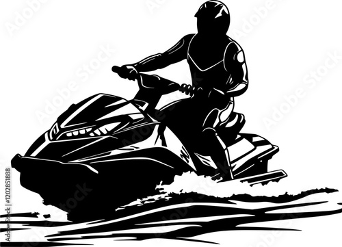 jetski with rider silhouette 