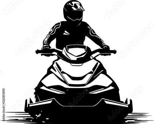jetski with rider silhouette 