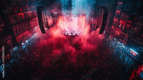 Night Concert in the City: A Breathtaking Aerial View photo