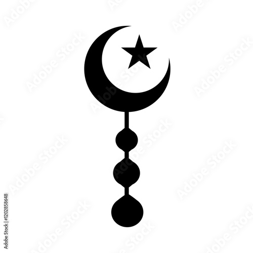Crescent Moon and Star Design on Decorative Minaret Finial