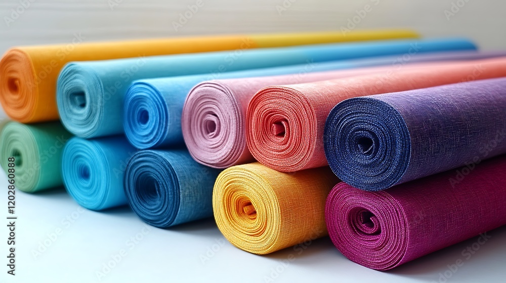 Role of colorful fabrics on a white surface. Role of colorful fabrics on a white surface.