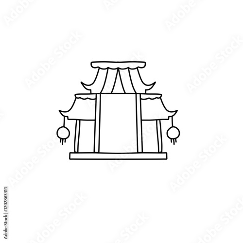 chinese gate line icon