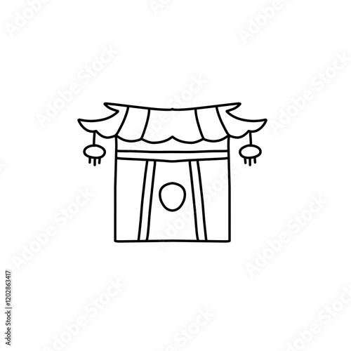 chinese gate line icon