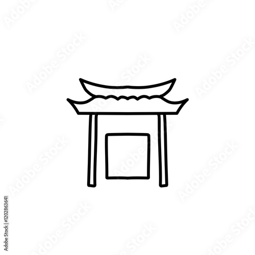 chinese gate line icon