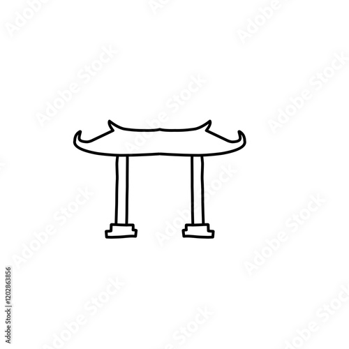 chinese gate line icon