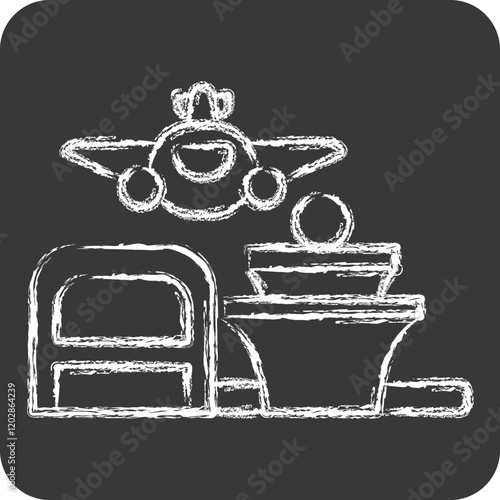 Icon Flight. related to Travel symbol. chalk Style. design editable photo