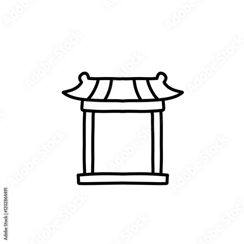 chinese gate line icon