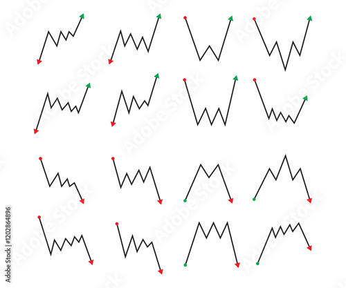 Chart price increase and decrease volume money - investing pattern candlestick