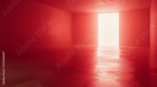 Red Room Light Doorway Bright Illumination photo