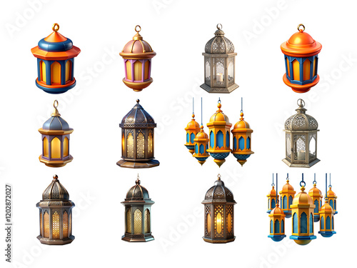 ramadan kareem lantern 3D render illustration png photo