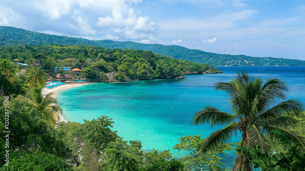 Tropical Sandy Beach with Soft Blue Ocean Waves and Clear Water Tropical Sandy Beach with Soft Blue Ocean Waves and Clear Water