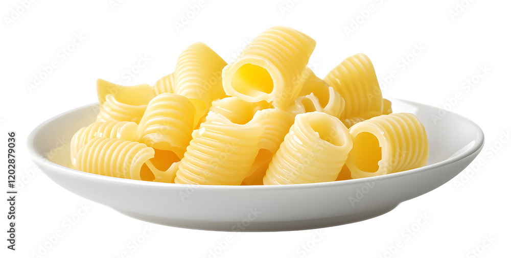 Curls of butter on a white plate on a transparent background. isolated background. Curls of butter on a white plate on a transparent background. isolated background.