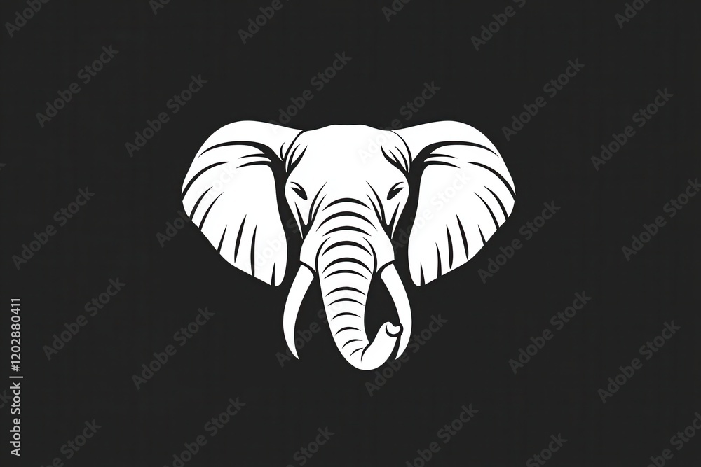 Iconic Elephant Head Design in Clean Line Art Iconic Elephant Head Design in Clean Line Art