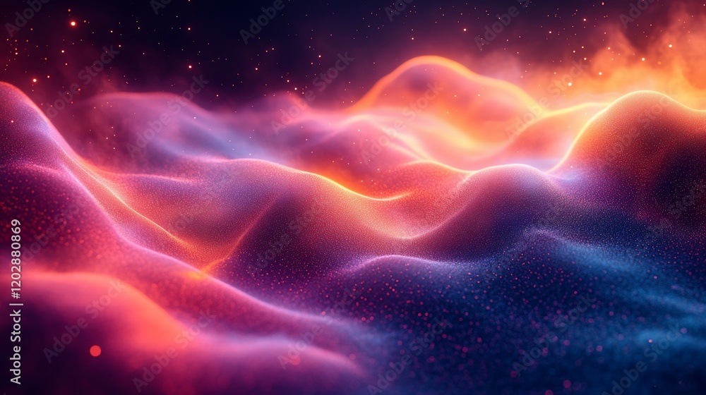 Cosmic Waves: A Digital Landscape of Celestial Hues Cosmic Waves: A Digital Landscape of Celestial Hues