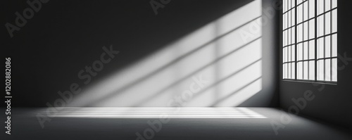 Minimal style empty room with glowing light 3d background