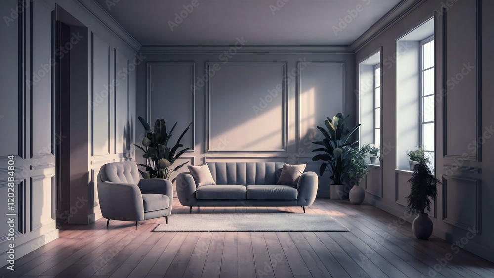 Fototapeta premium modern living room with sofa