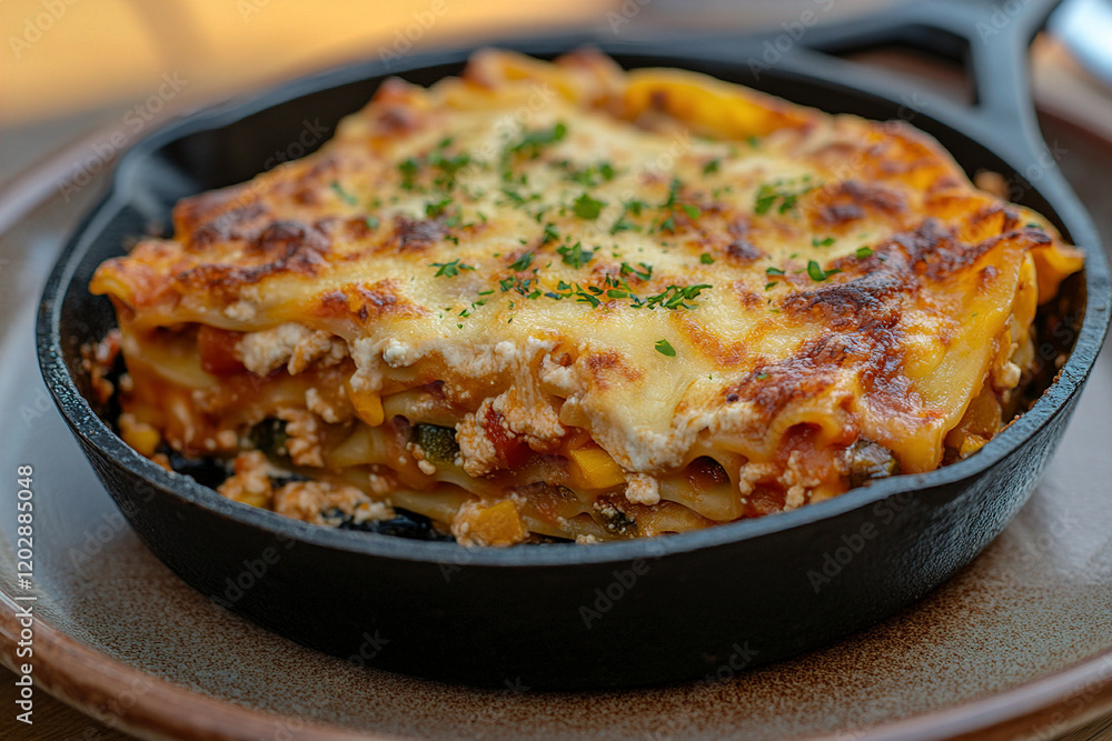 Creamy vegetable lasagna is served. (Generative AI) Creamy vegetable lasagna is served. (Generative AI)