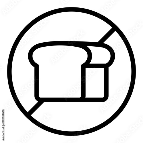 No carbs icon. Vector line icon