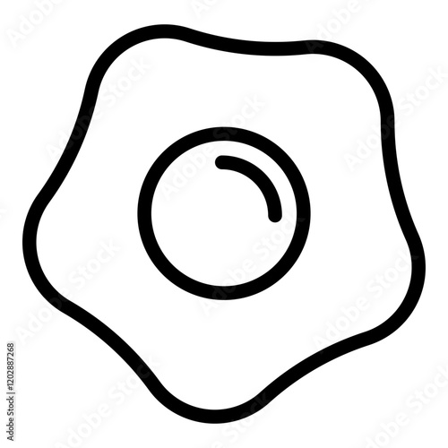 Fried egg icon. Vector line icon