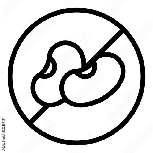 Soy free icon. Vector line icon