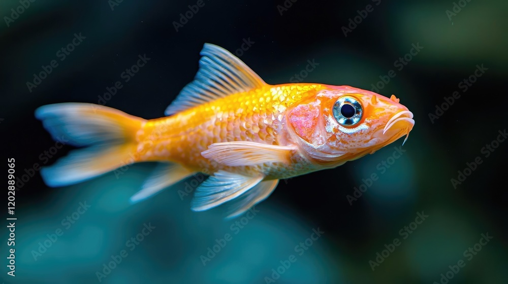 Fototapeta premium Orange Koi fish swimming in aquarium tank