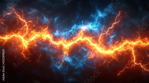 Fiery and icy energy streams collide in a cosmic clash