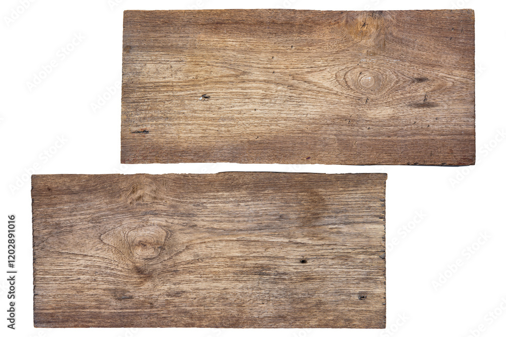Naklejka premium Oblong decorative old wooden signboard made of natural wood. sign board background. plank wood isolated for design art work or add text message.