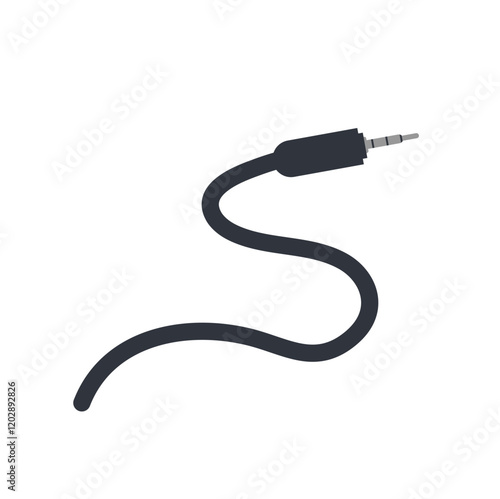 Audio jack cable. Audio plug sign. Vector illustration.