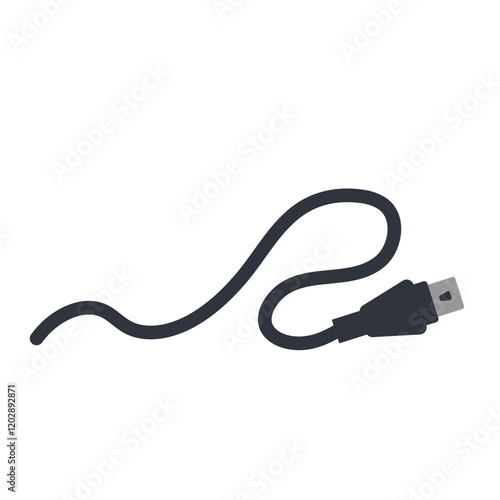 Audio jack cable. Audio plug sign. Vector illustration.